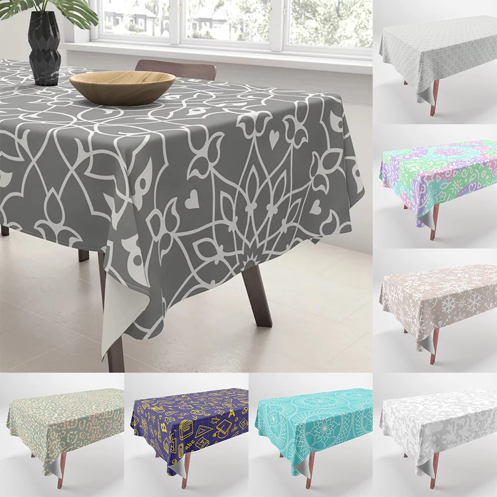 

Colorful Texture Pattern Printed Tablecloth Home Decor Rectangular Party Tablecloth Anti-Fouling Tablecloth Dustproof Cloth
