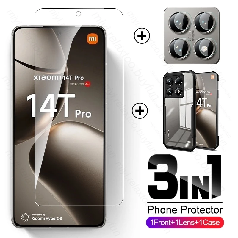 3 в 1 акриловый чехол стекло для камеры и закаленное Защита экрана Xiaomi14T Xiaomi Mi14T Xiomi