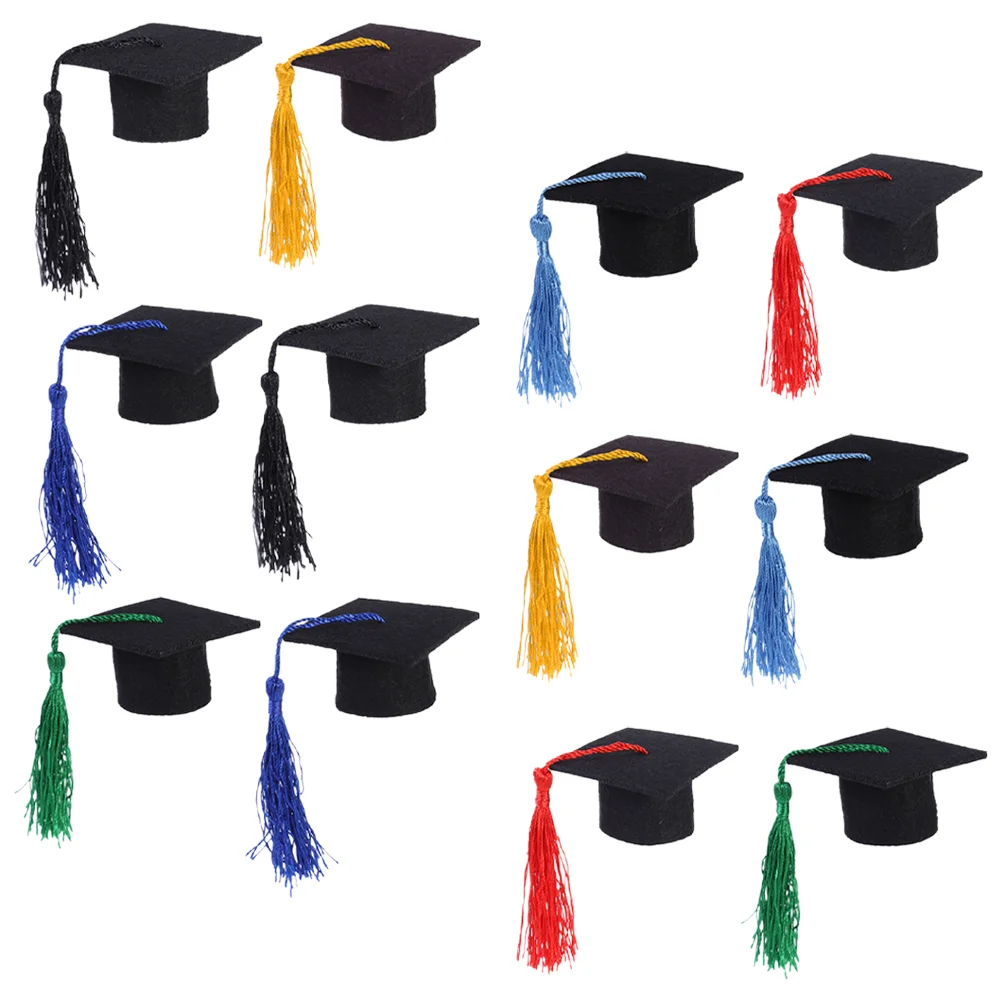 

12 pcs Mini Cute Graduation Cap Party Graduation Hat for Bottle Decor