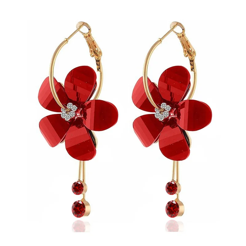 

Exaggerated Lilac Small Flower Stud Earrings Floar Hanging Earrings Hot Tassel Paint Daisy Earrings Jewelry Gifts for Women Girl