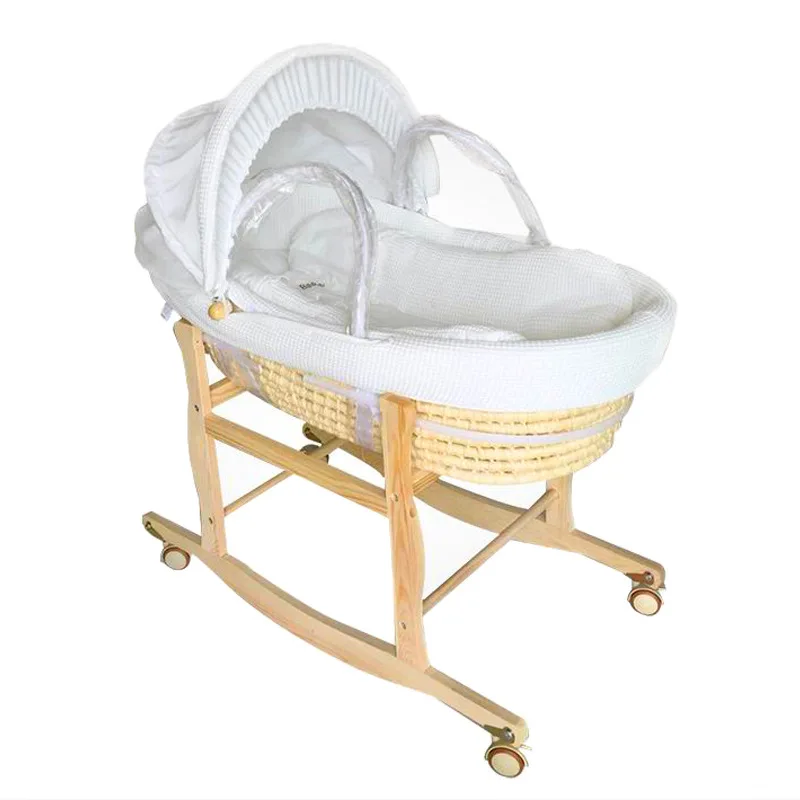 Baby Sleeping Basket Car Carrying Baby Basket Portable Newborn Basket Hand Basket Sleeping Straw Woven Basket Baby Cradle Bed