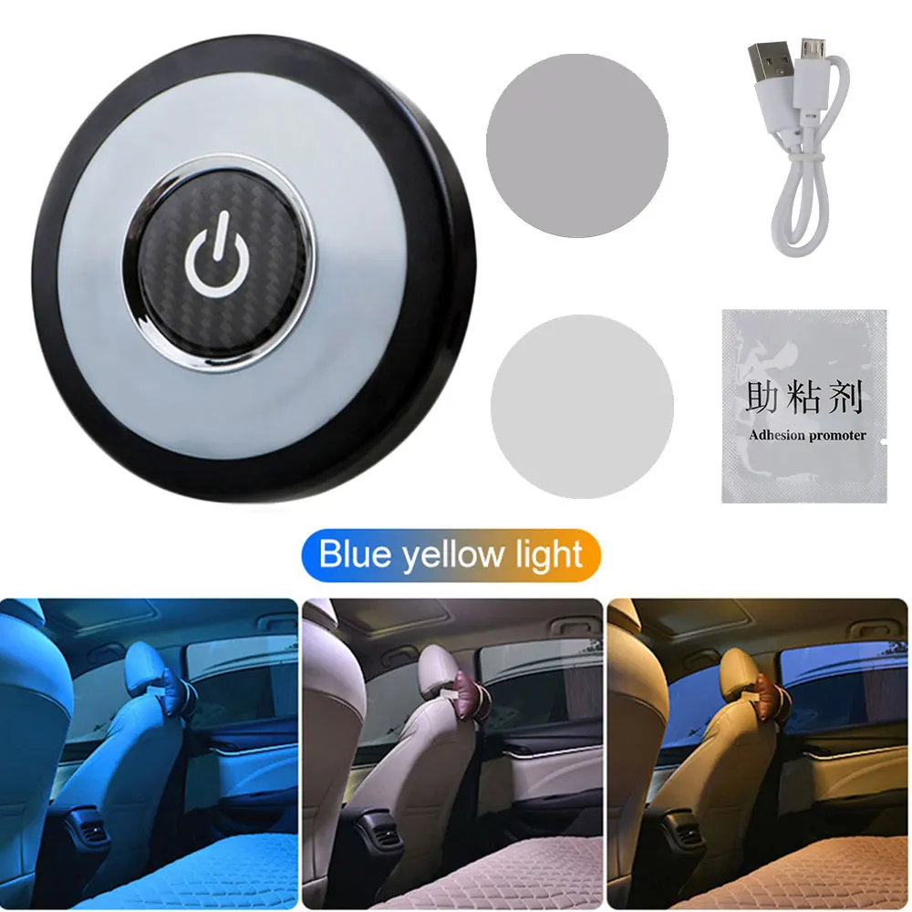 Универсальный светодиодный светильник для чтения на крыше автомобиля, беспроводной портативный автомобильный интерьерный светильник, зарядка через USB, сенсорный магнит, потолочный автомобильный ночник