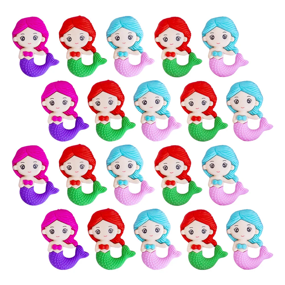 

Erasers Eraser Kids Mermaidschool Supplies Cartoon Kawaii Funny Decorative Party Novelty Rubber Stationery Puzzleshaped Mini