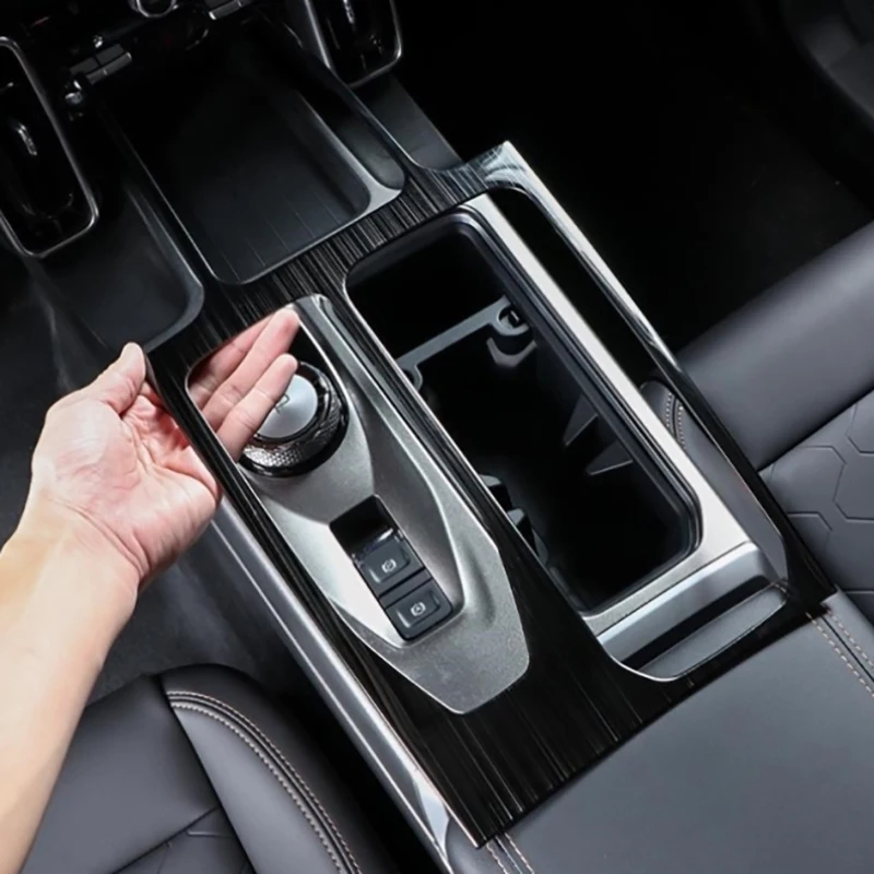 Фото Haval Dargo 2022 Dargo X 2023 2024 матовая черная автомобильная коробка переключения передач панель чехол отделка рамка наклейки аксессуары для интерьера №2