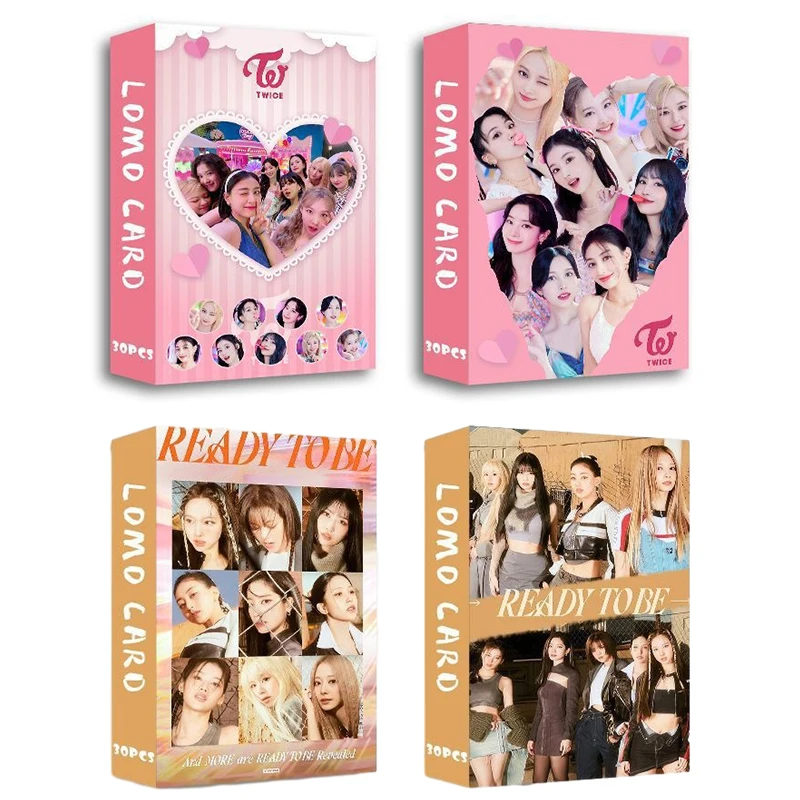 

30Pcs/Box Kpop Twice New Ablum Between 1&2 Photocards Lomo Card Double Side Print Photo Cards For Fans Collection Stationery