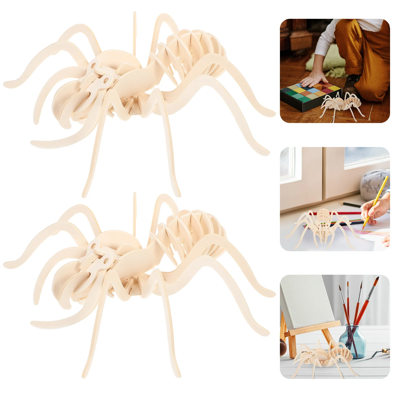 

2 шт., детский деревянный пазл-пазл «Паук»