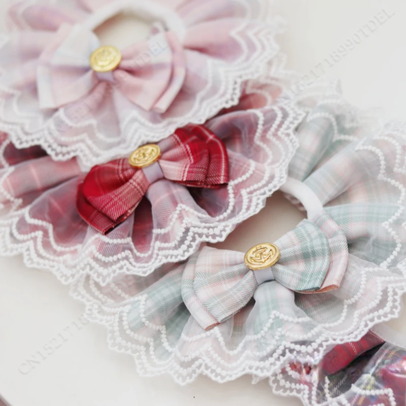 Кружевной Галстук-бабочка с жемчужинами шейный платок для домашних животных