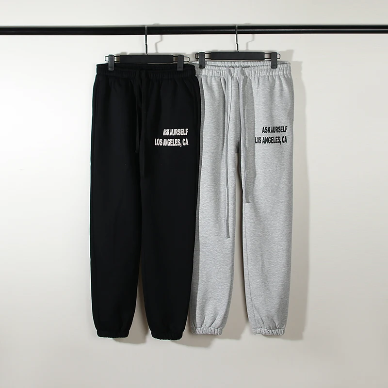 

Askyurself Sweatpants Men Women Pants Foam Logo Leggings Casual Pants Sports Leisure Simple Solid Color Versatile Ask Trousers