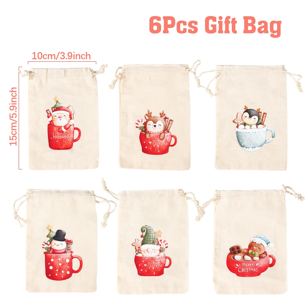 

Рождественские хлопковые пакеты Wayfun