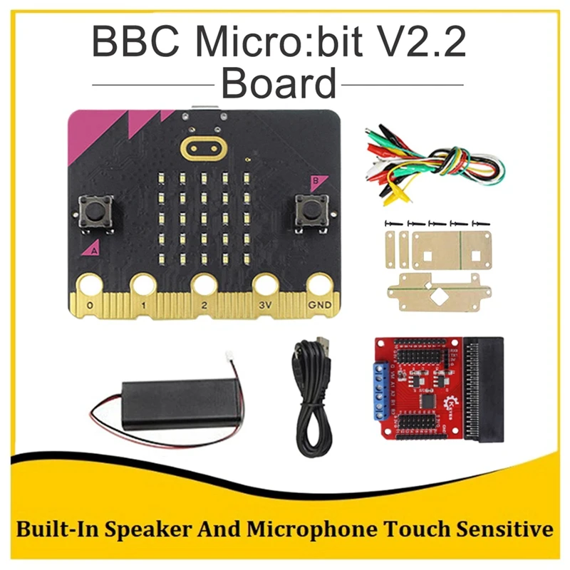 

BBC Micro:Bit V2.2 Go Kit встроенный динамик микрофон сенсорная Чувствительная программируемая макетная плата для проекта «сделай сам»