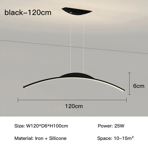 Люстра в современном стиле для столовой, кухни, бара, гостиной, спальни, Потолочная Подвесная лампа черного цвета, простой дизайн