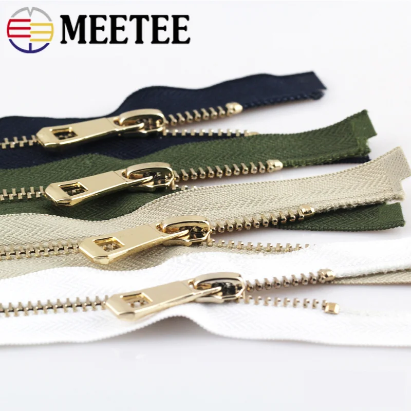 

2pcs Meetee 35-85cm 5# Metal Zipper Gold Silver Open-end Zippers DIY Sewing Bags Pocket Coat Down Jecket Sewing Accessories