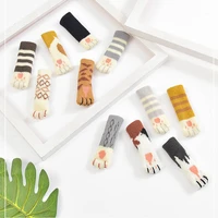 luanqi 4pcsset cat paw table foot chair leg covers floor protectors non slip knitting socks for cartoon home decorations