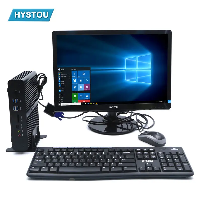 

HYSTOU Factory Fanless Mini PC Intel i7 5500U Dual NUC Windows 10/11 64 bit Linux COM HDMI 4K 16G DDR3 TB SSD Home Office Gaming