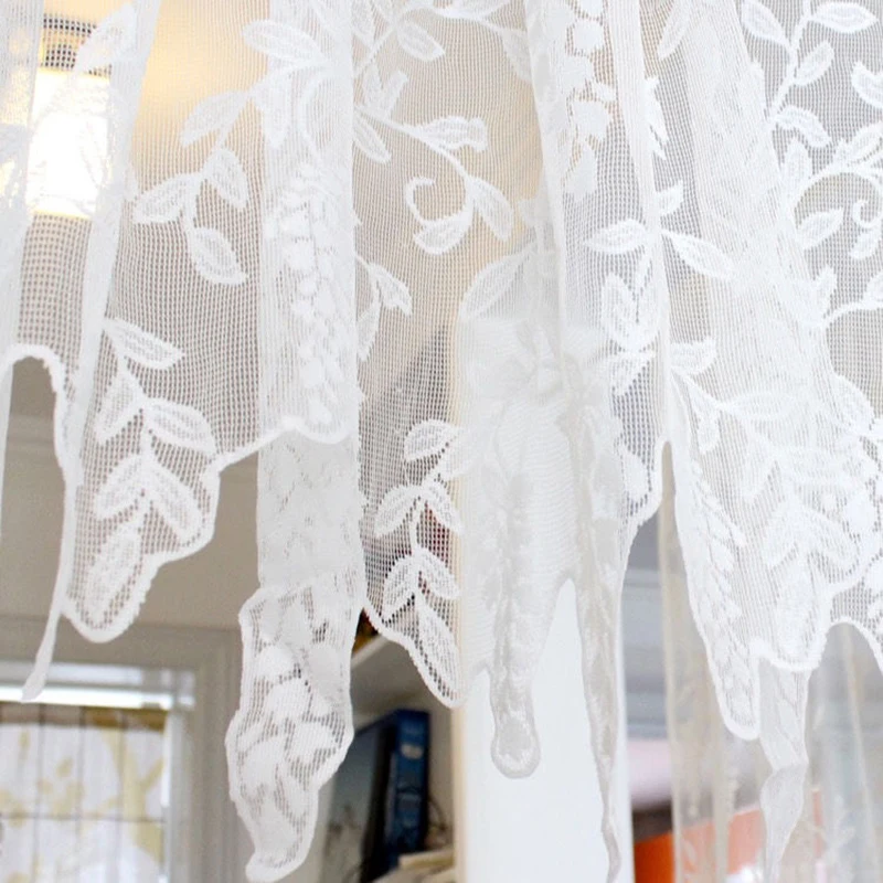 Изогнутые нестандартные края кружевные дверные занавески для гостиной с