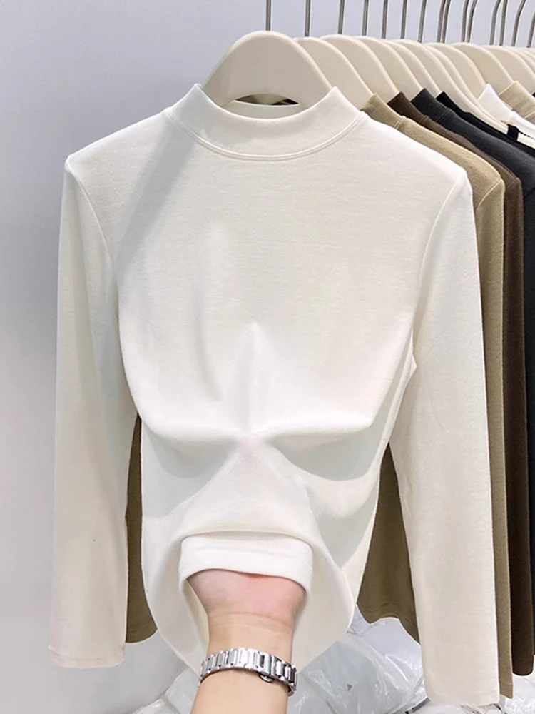 Нижняя рубашка Dralon с полувысоким воротником женская нижняя осень и зима 2024 новый