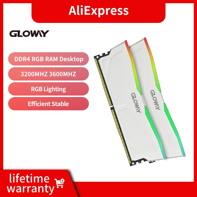 Gloway RGB Memoria RAM DDR4 3200 МГц 16 ГБ 8 3600 Настольные компьютеры Двухканальная память