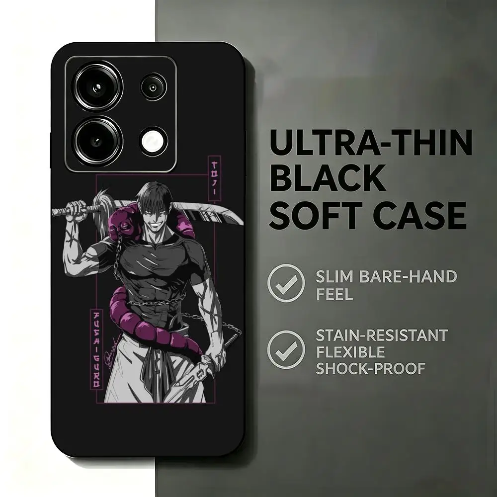 Фото Чехол для телефона Fushiguro Jujutsu Kaisen Anime для Xiaomi Redmi Note 17 15 14 13 12 11 Pro Plus S 5G 14C A3, мягкий черный чехол. №4