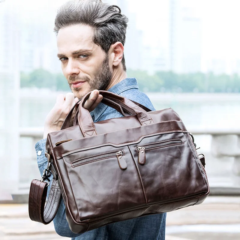 Brand Fashion Designer Leather Messenger Briefcase Men's Business Bags IPad Computer Bags 2023 Hot Fashion Male HandBag Tote Bag