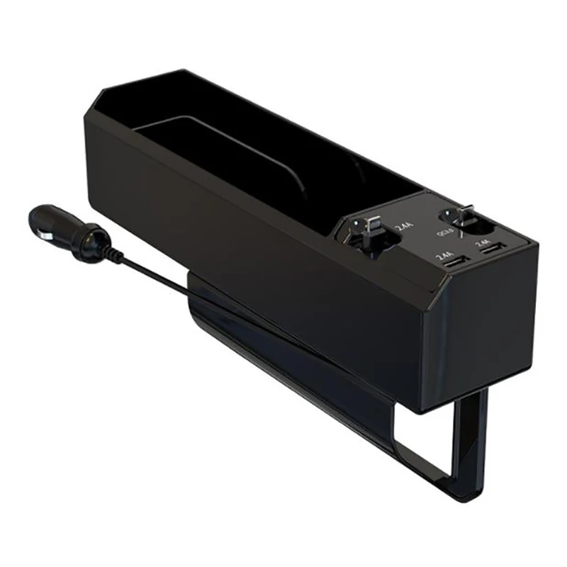 

Car Central Control Seat Pocket Organizer with 2 USB Chargers,Retractable QC3.0 Cables,Multifunctional Seat Space Filler