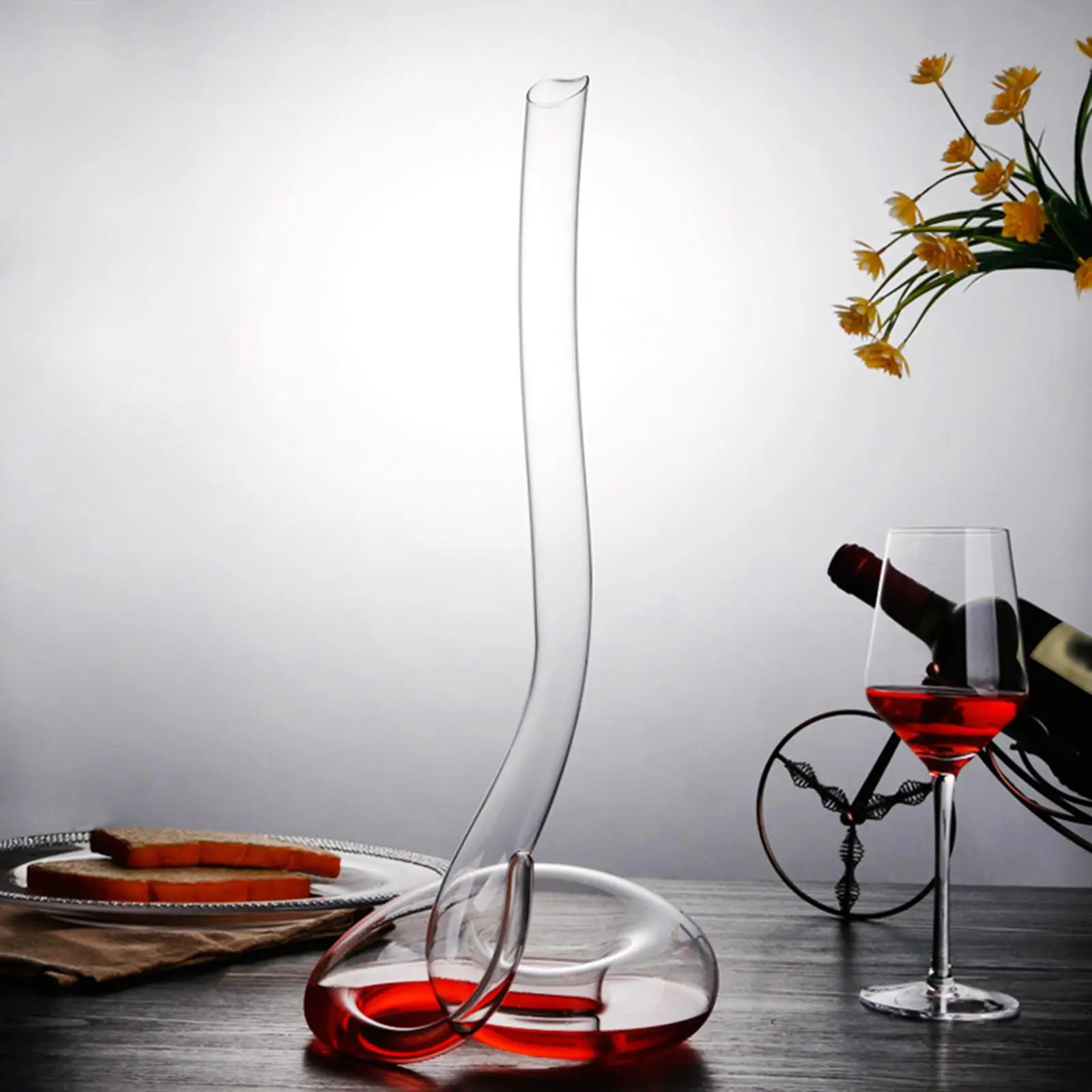 

Snake-Shaped Wine Decanter, Wine Set Wine Gift Artificially Blown Crystal Decanter, Red Wine Aerator, for Kitchen 1000ml