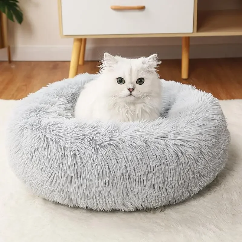 

Super Soft Cat Bed Plush Cat Mat Cat House Cat Nesk Bed for Cats Round Cushion Cat Sleeping Basket Pet Product Cat Accessories