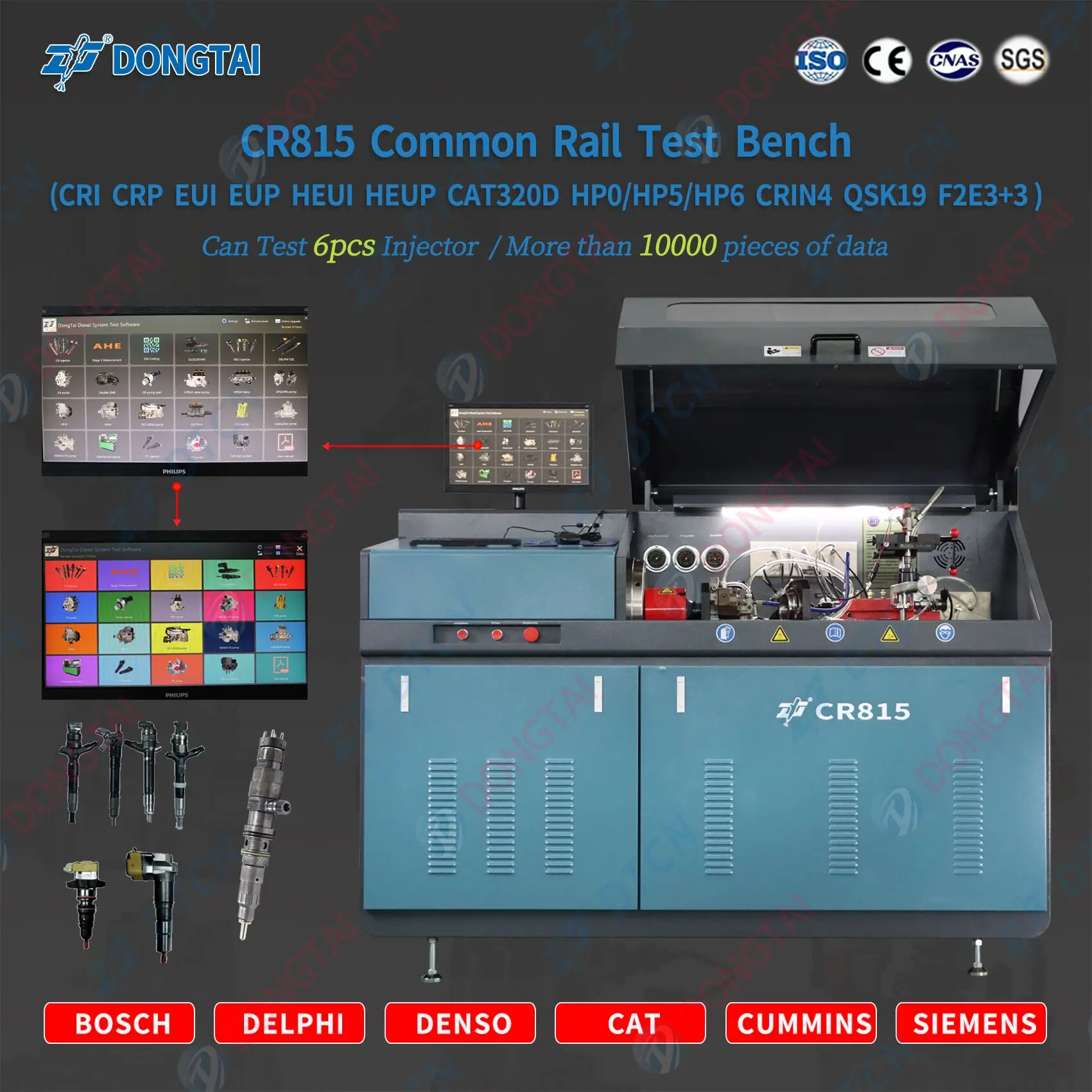 DONGTAI CR815 CR815S Многофункциональный испытательный стенд Common Rail инжектор и насоса HEUI