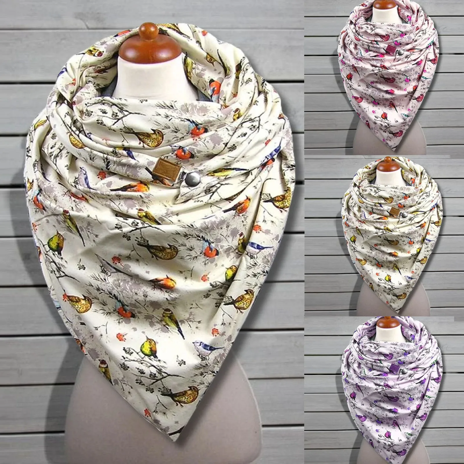 

Bridal Babushka Printing Button Shawls Soft Warm Women Casual Wrap Fashion Scarves Scarf Herringbone Scarf