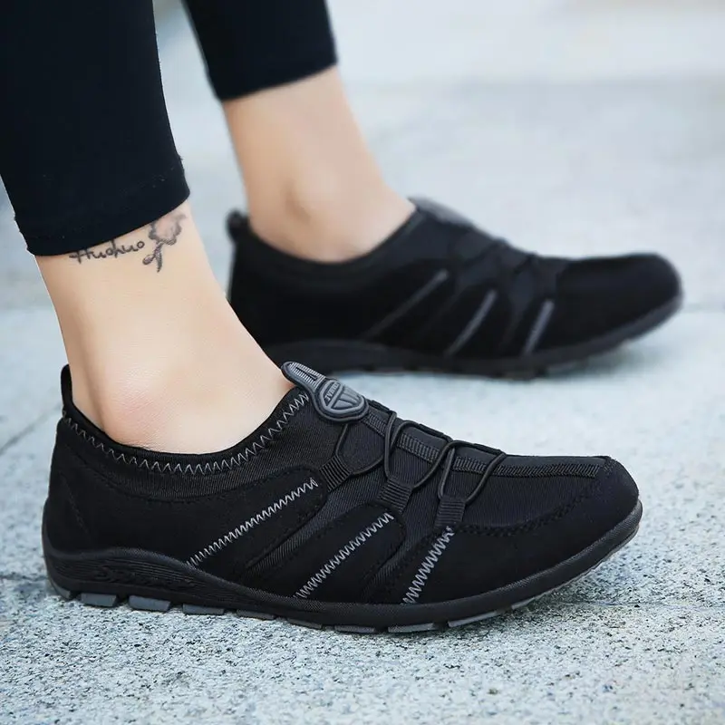 

Large Size Lightweight Slip on Women Running Shoes Woman Sneakers Women's Summer Sports Shoes Women Sport Sneakers Black A-1508