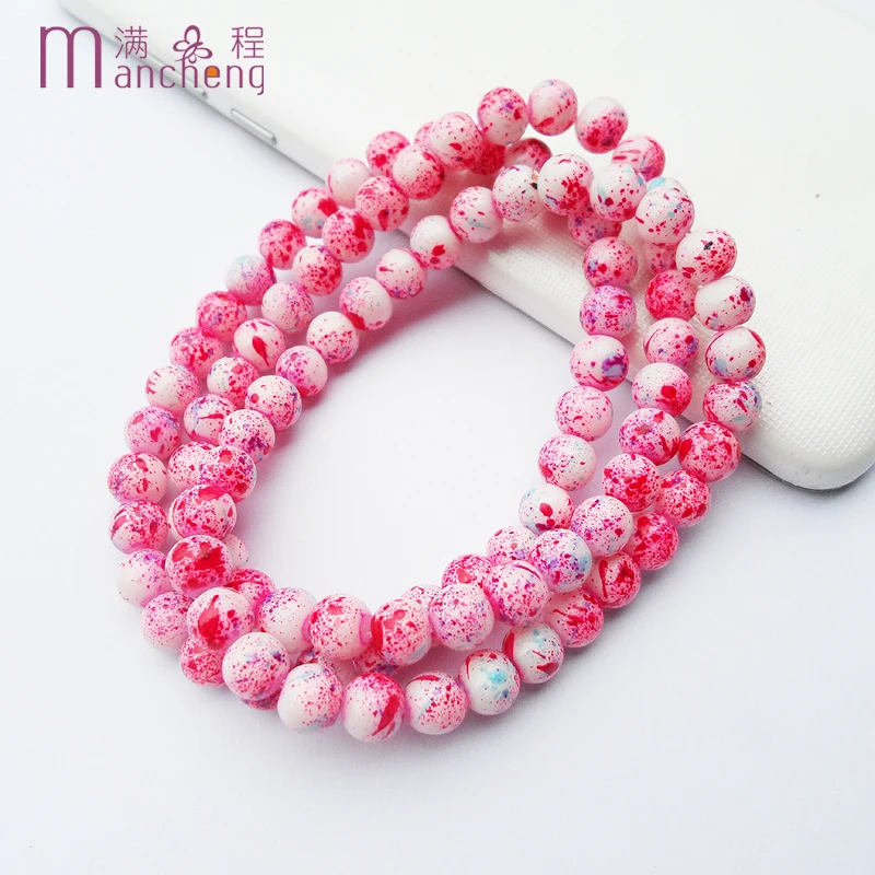 Tiki Official-website 3 шт. слоты Valorant Noel браслеты 6 мм красный цветок фарфоровый стеклянный