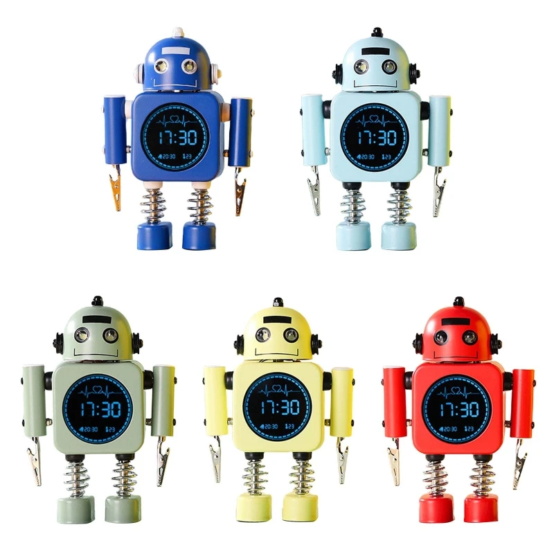 

Robot Smart Digital Alarm Clock with Snooze Mode Temperature Displaying for Girls Boys Wake Up Bedroom Time Clocks Decor