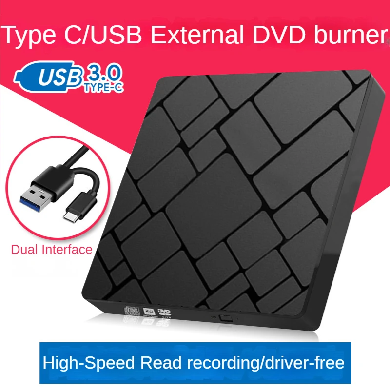 

Type-c USB 3.0 Dual interface Slim External DVD CD VCD Writer Burner Drive +Reader Player For Laptop PC computer Notebook DVD