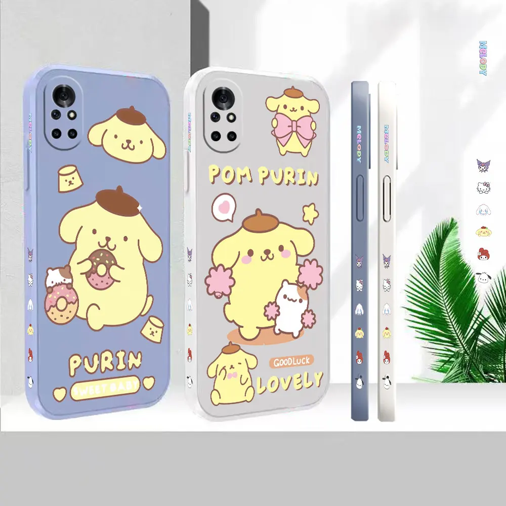 

Liquid For Huawei Nova 10 10SE 9SE 8 8SE 7 7SE 6 6SE 5 5I 4 3 3I 2S 2 Pro Plus 5G Cover Anime Cute Pom Pom Purin Case Funda Capa