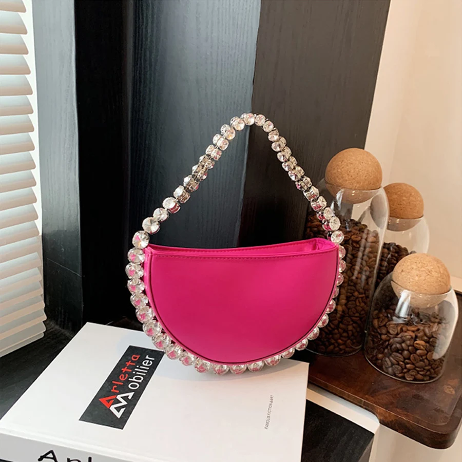 Полукруглая женская сумка с французскими блестками новая роскошная