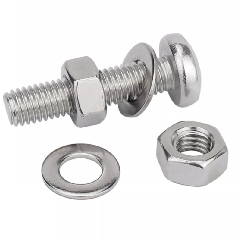 M2 M2.5 M3 M4 M5 M6 M8 M10 Винт с крестообразным шлицем из нержавеющей стали 304 Гайка Шайба