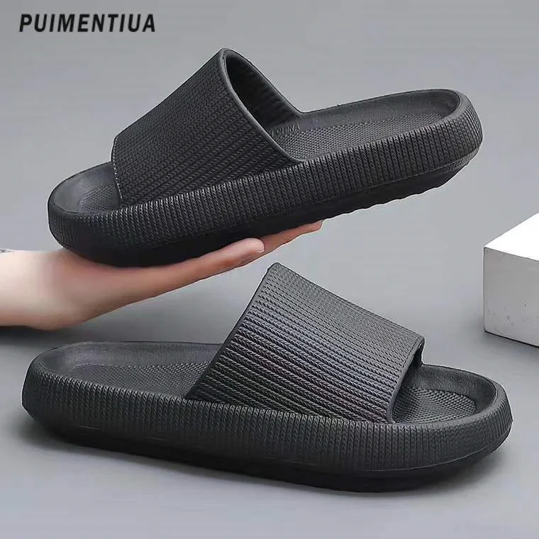 

2023 New Summer Men's Slippers Women's Home Slippers Indoor Bathroom Non Slip Couple Platform Sandals Women Men Indoor Slides