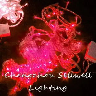 2024 отлично! Рождественская лампа украшение двора 100 шт. 10 м розовая Светодиодная