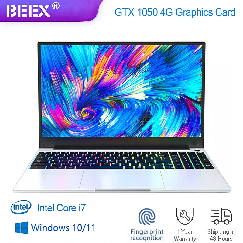 

BEEX Gaming Laptop GTX 1050 4G Graphics Card DDR4 15.6 FHD IPS Laptop Windows Intel Core i7 Computer Laptop 16G RAM 512G 1T SSD