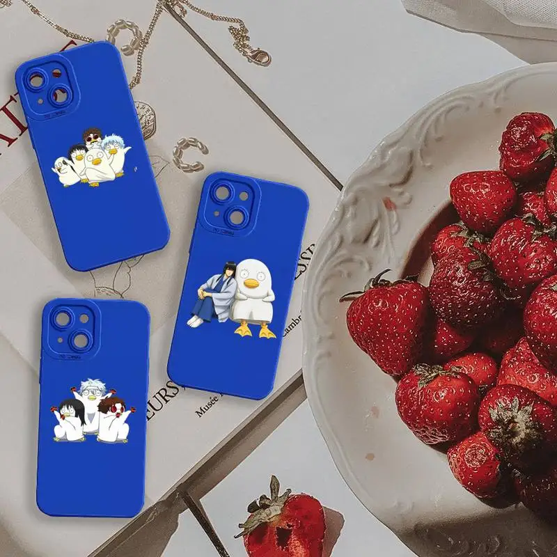 

Gintama Elizabeth anime Phone Case For iPhone 13 12 11 Pro MAX Mini X XS XR 7 8 Plus Camera Lens Liquid Silicone Klein Blue