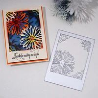 inlovearts sunflower photo frame metal cutting dies flower background diy photo album greeting card paper decor embossing 2021