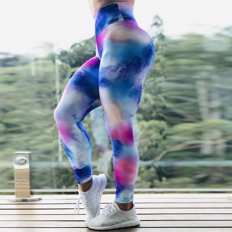 Tie Dye Printing Yoga Leggings For Women Sexy Slim High Waist Stretch  Fast Drying Fitness Pants Workout Butt Lifting Trousers