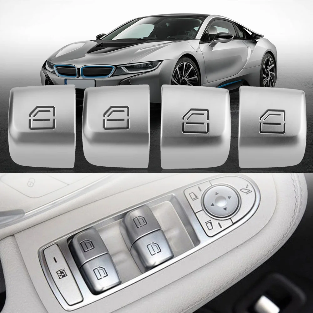 Фото 4 шт./набор, колпачки кнопки управления окном для Mercedes C Class №4