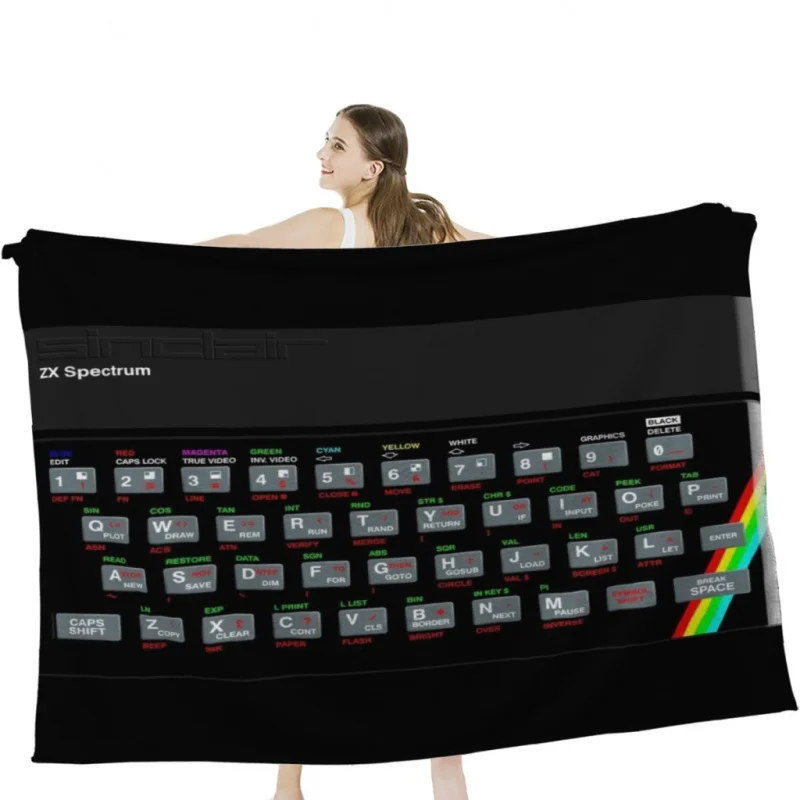 

Плед ZX Spectrum, мягкое бархатное одеяло, постельное белье для кемпинга, одеяло для холодного кинотеатра или путешествий
