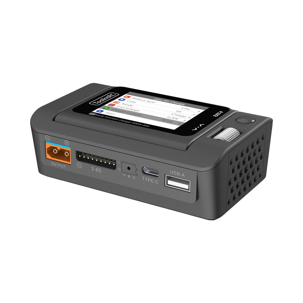 

Toolkitrc M9 600W 20A USB Fast Charging DC Smart Charger Adjustable Screen Angle with Audio Function for 1-8S Lipo LiFe Battery