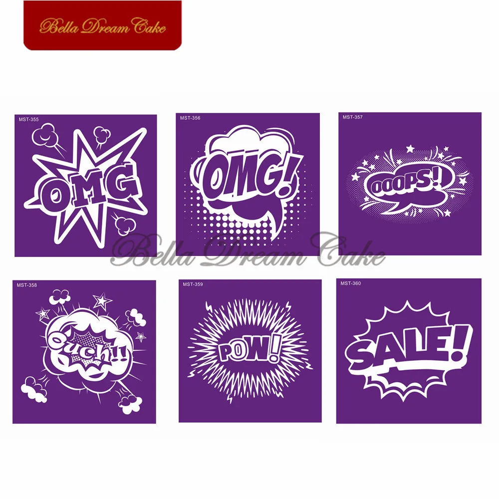 OMG/OOOPS/распродажа/Pow шаблон для рукоделия, Королевский крем, помадная форма, ткань, рамка для торта, шаблон, инструменты для украшения тортов, жаростойкая посуда