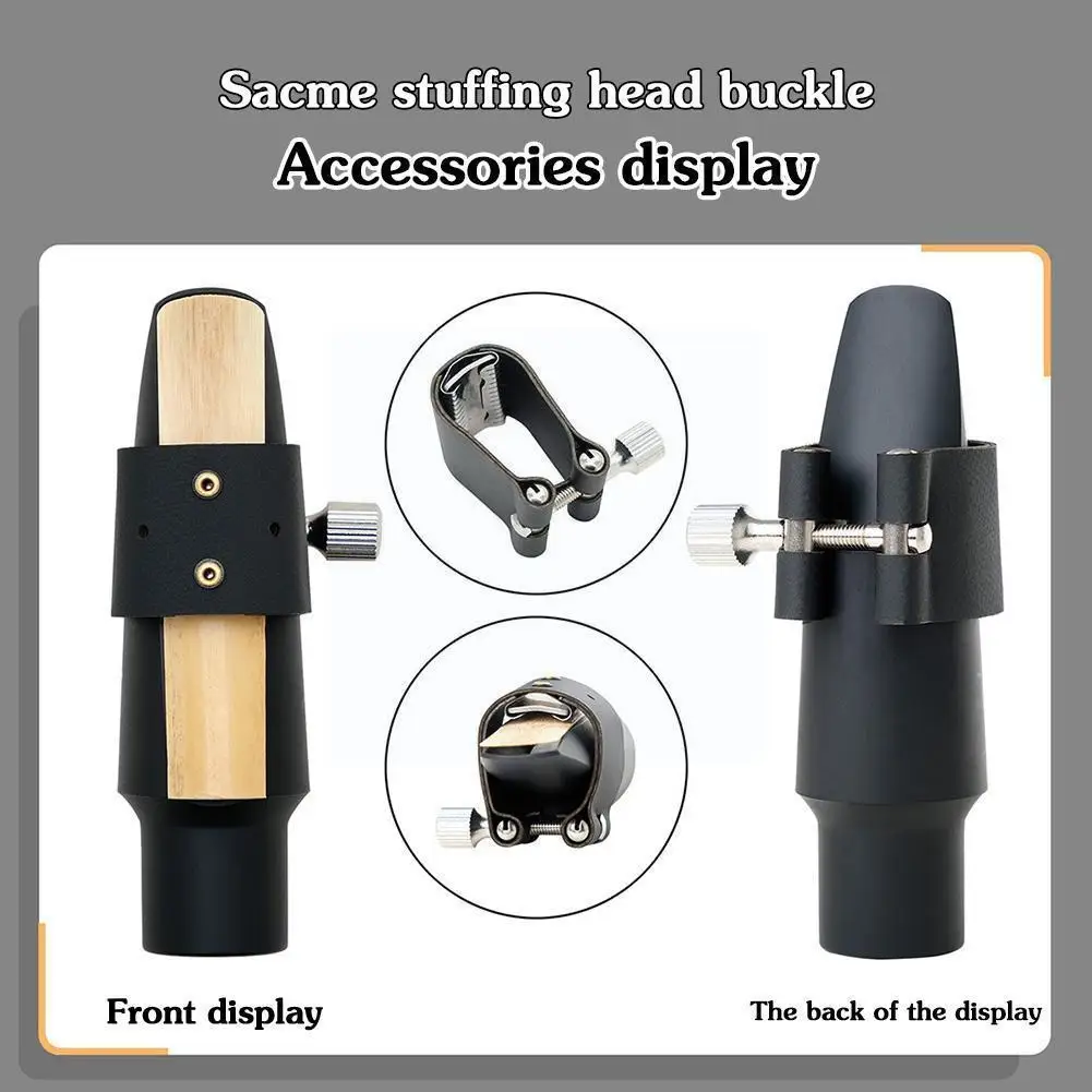 

U-shape Leather Single Screw Adjustment Saxophone Fastener Clip Compact Sax Ligature For Tenor Alto Soprano Saxophone Mouth F0o6