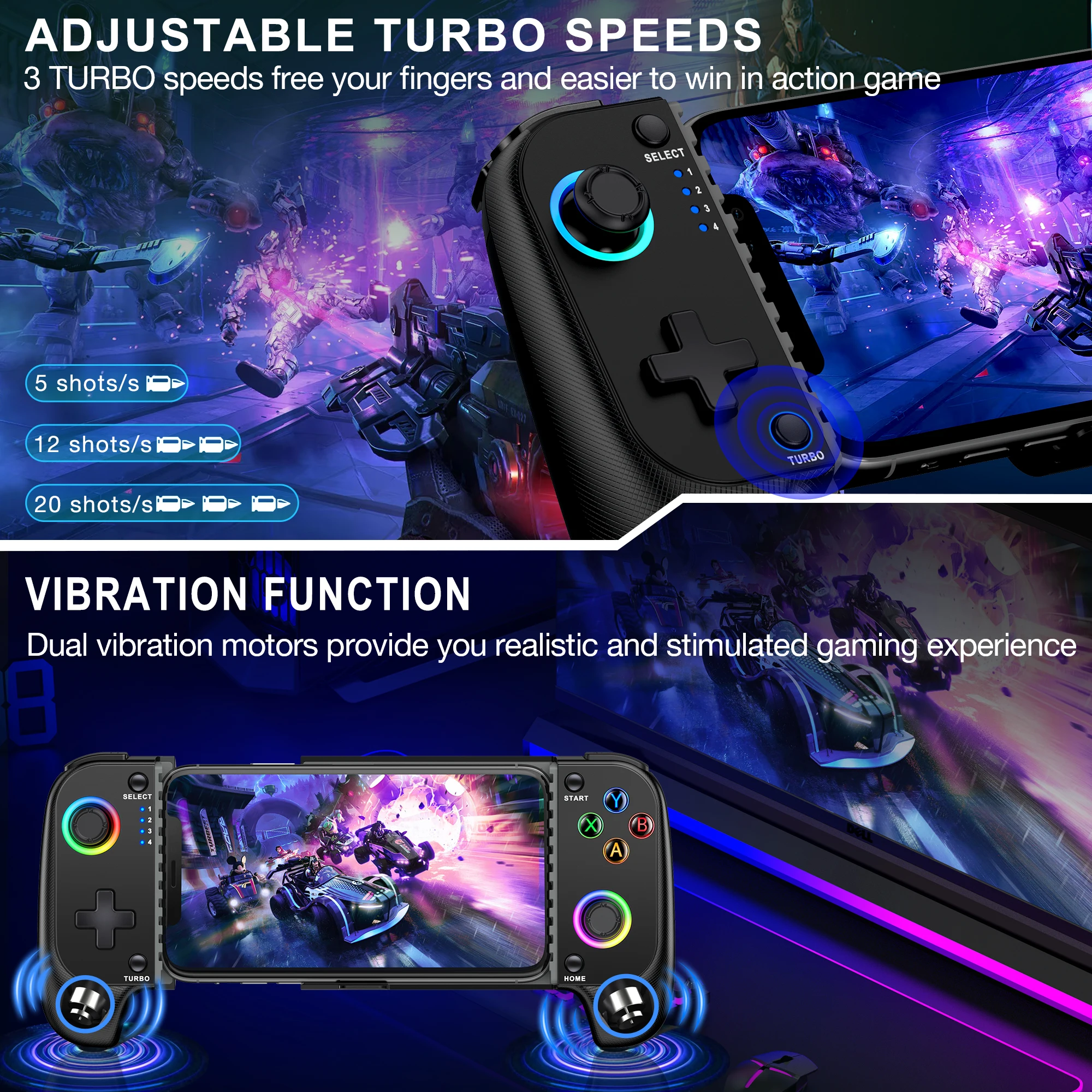 Мобильный геймпад Dinofire С Эффектом Холла для Xbox Android Ios