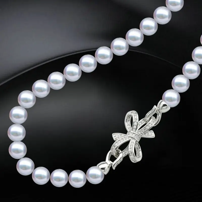 42mm X 16mm Love Knot Clasp Decorative Buckle Platinum Plated And Copper Zirconia Inlay For Chain Necklace Removable Both Sides