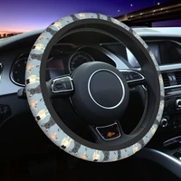 french bulldogs car steering wheel cover 38cm universal auto steering wheel protector suitable car styling car accessories