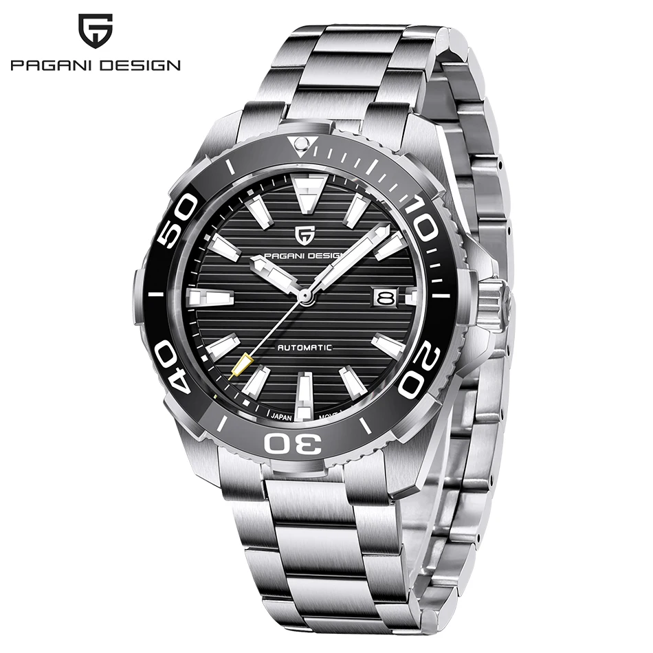 

PAGANI DESIGN Men's Fashion Automatic Mechanical Watch 43mm Water Resistant 100M Men's Watch Stainless Steel Relogio Masculino